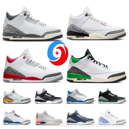 Retro 3s Designer Sneakers with Logo